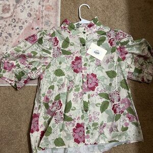 Floral Kids Shirt - Pink and Green
